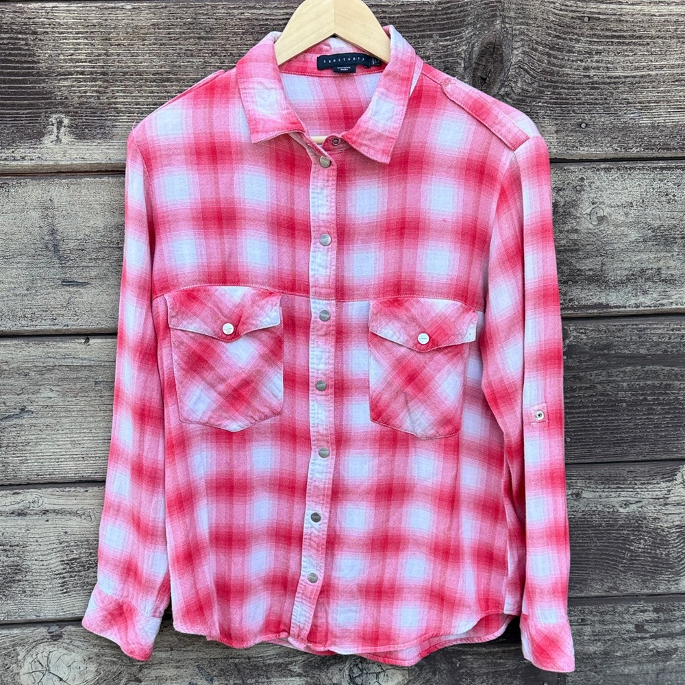 Sanctuary Lightweight flannel snap shirt